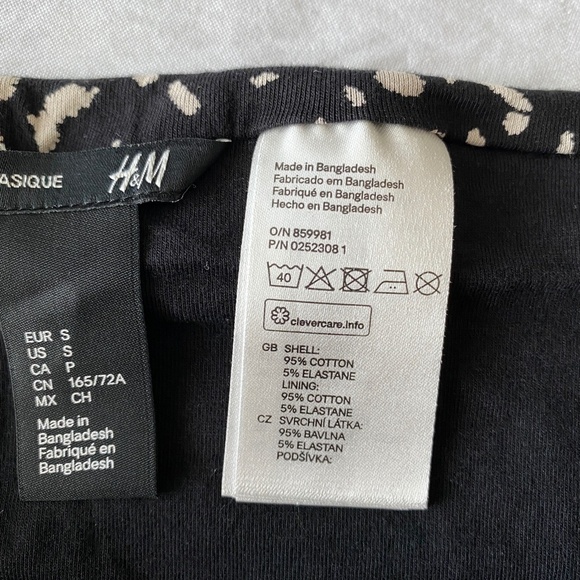 H&M Women's Black White Pull On Mini Skirt Size Small - Picture 4 of 9